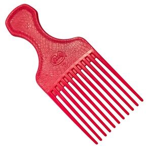 Vintage Goody Large red Lift Hair Pick Faux Croc Snake Skin Leather